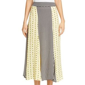 Floral Print Crepe Midi Skirt